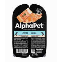 AlphaPet Superpremium, влажный корм д/щенков паштет (лосось)